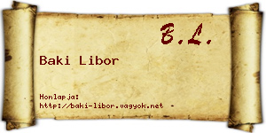 Baki Libor névjegykártya